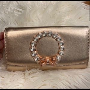 Ted Baker rose gold clutch